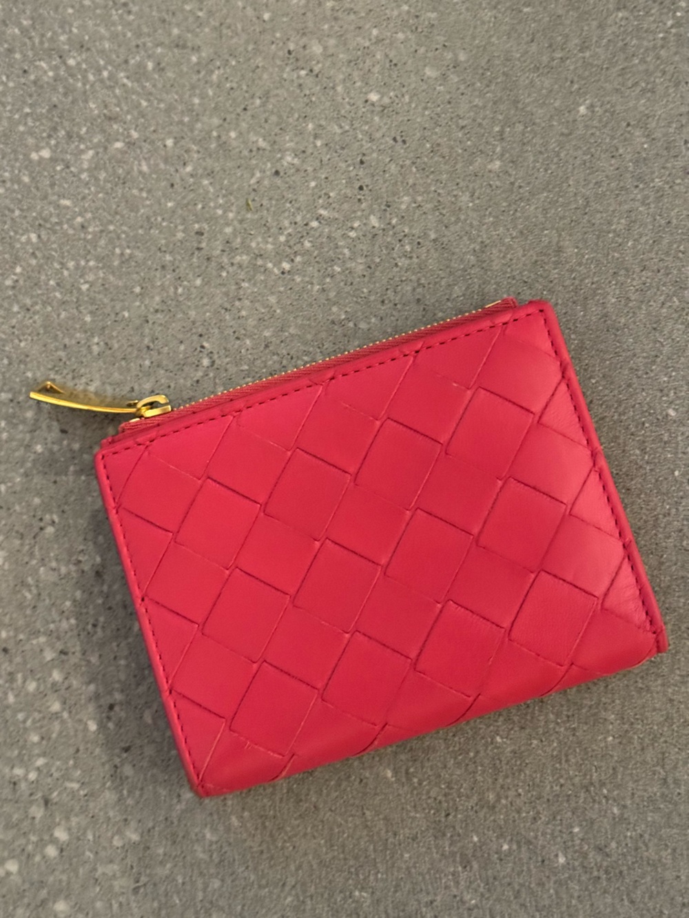 Bottega Veneta Intricato Leather Pink Wallet